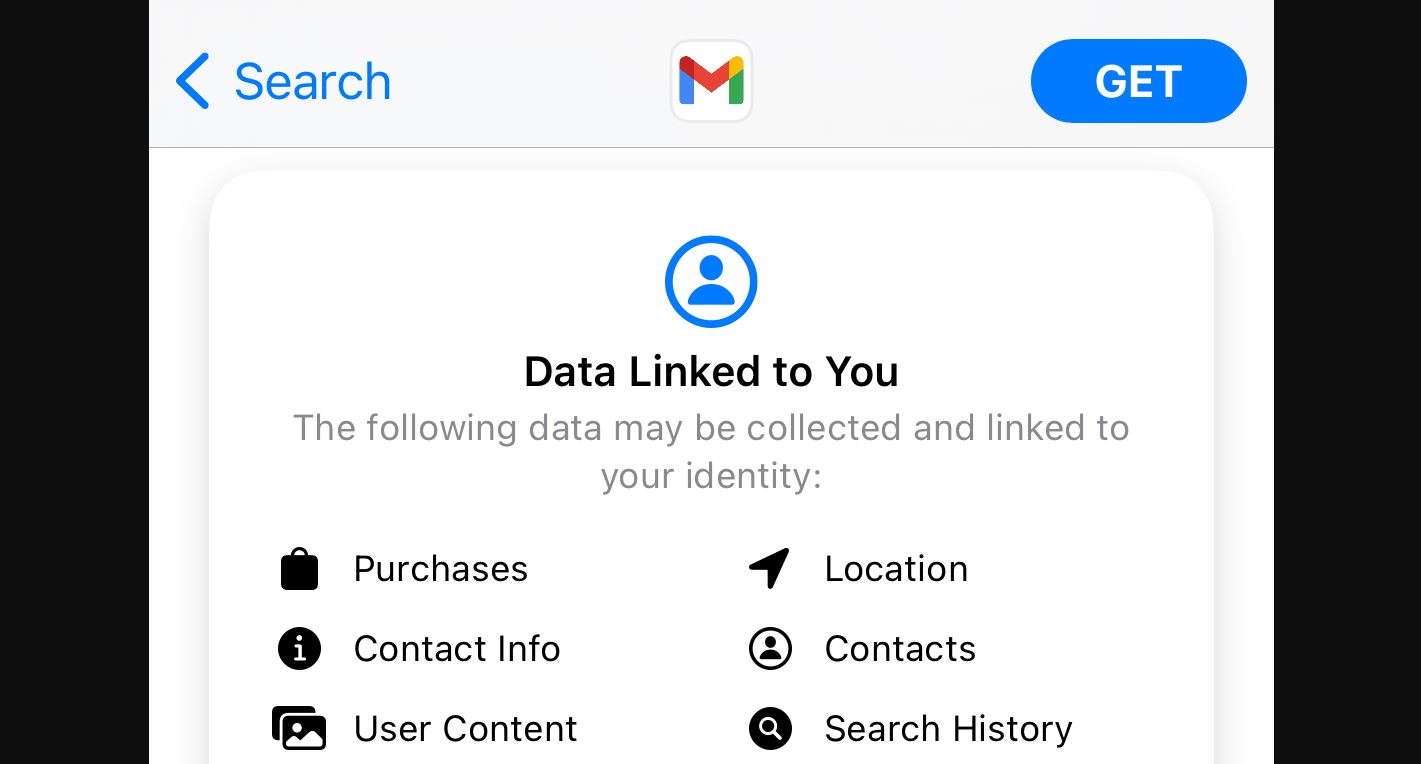 label privasi iOS ke Gmail