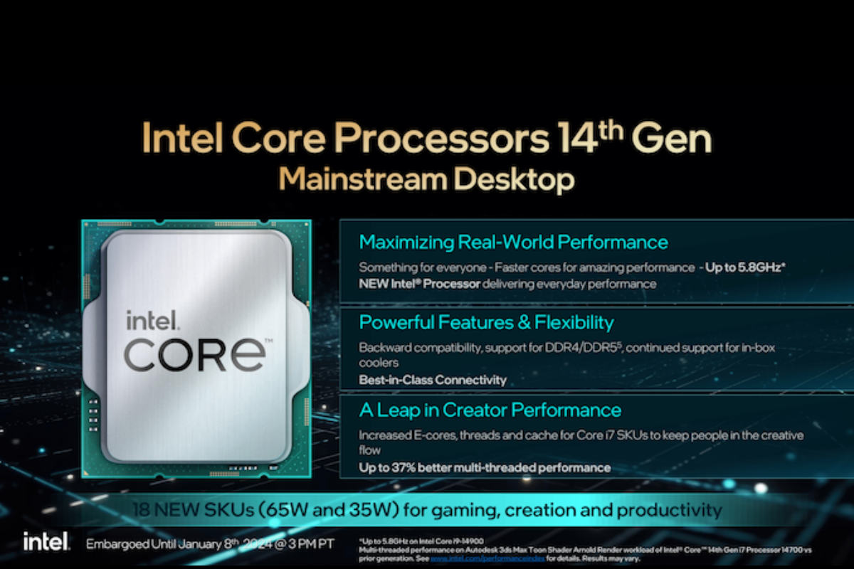Intel mengumumkan CPU desktop Core HX generasi ke-14 terbaru