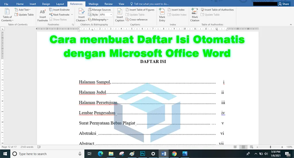 Cara Mudah Membuat Daftar Isi Otomatis pada Microsoft Word