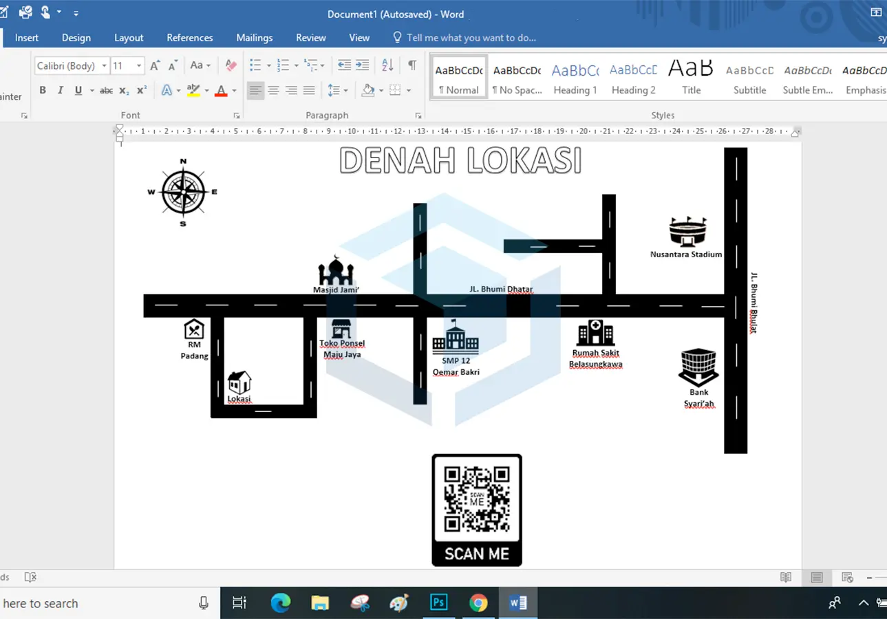 Tutorial Lengkap Membuat Denah Lokasi dengan MS Word