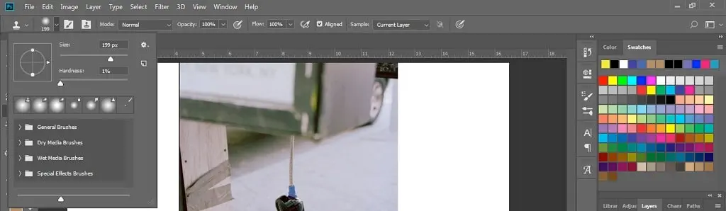 pengaturan clone stamp tool