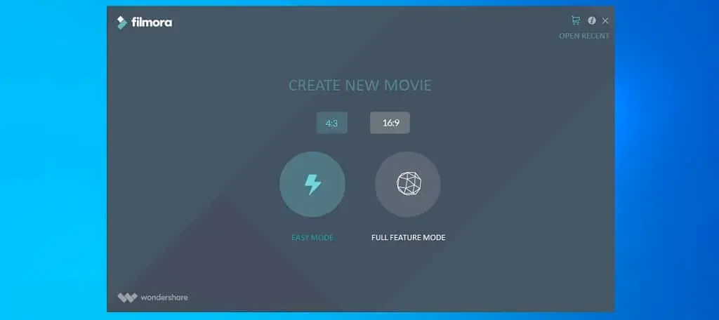 membuka filmora untuk membuat video undangan