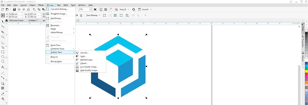 powertrace outline trace bitmaps